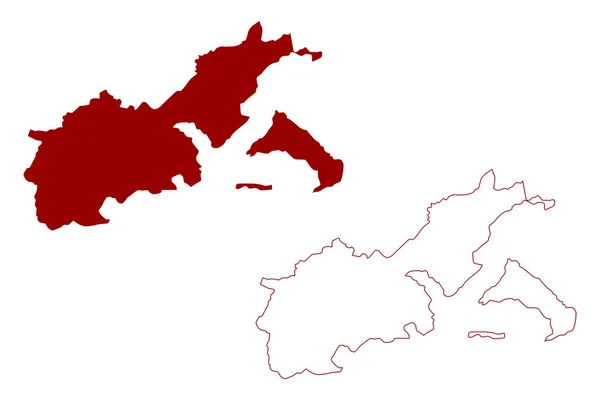 Карта Округа Люцерн Швейцария Швейцарская Конфедерация Кантон Люцерн Люцерн — стоковый вектор
