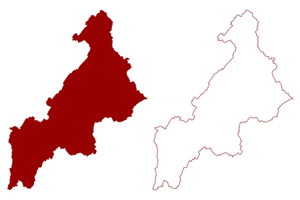 グレーン地区 スイス スイス連邦 フィブールド フライブルクのカントン 地図ベクターのイラスト スクリプトスケッチグレネスケルク ディストリクト グリアナまたはグレーンマップ — ストックベクタ