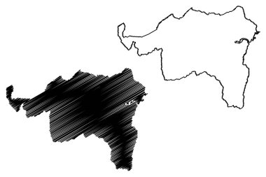 Cariacica municipality (Espirito Santo state, Municipalities of Brazil, Federative Republic of Brazil) map vector illustration, scribble sketch Cariacica map
