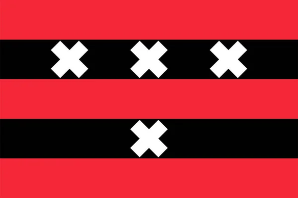 Bandeira Município Amstelveen Holanda Norte Província Noord Holland Reino Dos —  Vetores de Stock