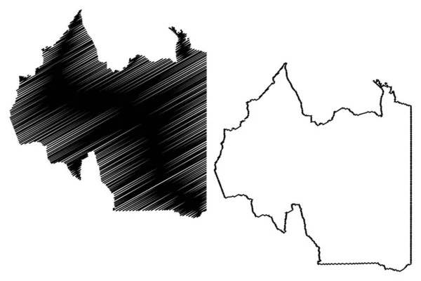 イビラク自治体 エスピリト サント州 ブラジルの自治体 ブラジル連邦共和国 地図ベクトル図 スクリブル スケッチイビラウ地図 — ストックベクタ