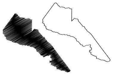 Jaguare belediyesi (Espirito Santo Eyaleti, Brezilya Belediyeleri, Federatif Brezilya Cumhuriyeti) harita vektör çizimi, çizim çizimi Jaguar haritası