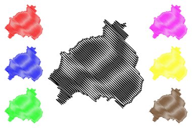 Walsall Metropolitan Borough (İngiltere Birleşik Krallığı ve Kuzey İrlanda, Metropolitan ve törensel ilçe Batı Midlands, İngiltere) harita vektör çizimi, çizim haritası