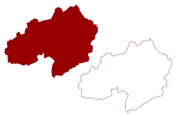 Округ Сурсельва Швейцария Швейцарская Конфедерация Кантон Гризон Франция Карта Векторная — стоковый вектор