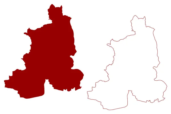 ブラッグ地区 スイス スイス連邦 アラガウのカントン 地図ベクトルのイラスト スクリプトスケッチ ベッカーク ブラッグマップ — ストックベクタ