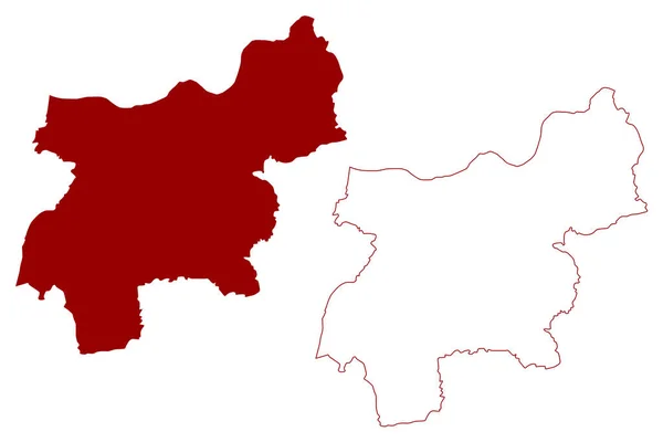 Distrito Laufenburg Suíça Confederação Suíça Cantão Aargau Mapa Ilustração Vetorial — Vetor de Stock
