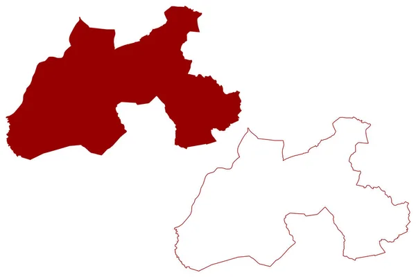 Distrito Zofingen Suíça Confederação Suíça Cantão Aargau Mapa Ilustração Vetorial — Vetor de Stock