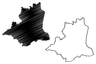 Santa Leopoldina municipality (Espirito Santo state, Municipalities of Brazil, Federative Republic of Brazil) map vector illustration, scribble sketch Santa Leopoldina map