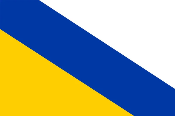 Flagga För Ommen Kommun Overijssel Eller Oaveryselprovinsen Konungariket Nederländerna Holland — Stock vektor