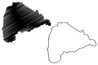 Sao Roque do Canaa municipality (Espirito Santo state, Municipalities of Brazil, Federative Republic of Brazil) map vector illustration, scribble sketch Sao Roque do Canaa map