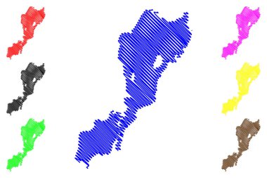 Abaya Gölü (Afrika, Etiyopya Federal Demokratik Cumhuriyeti) harita vektör çizimi, çizim haritası