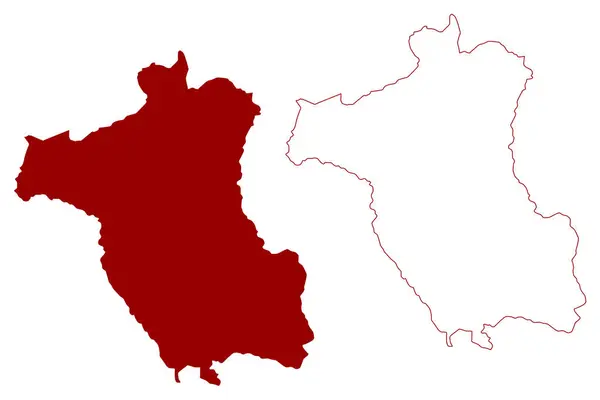 Blenio District Switzerland Swiss Confederation Republic Canton Ticino Tessin Map — 图库矢量图片