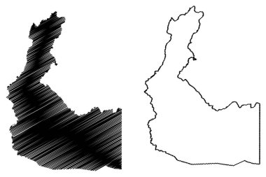 Rio Novo do Sul municipality (Espirito Santo state, Municipalities of Brazil, Federative Republic of Brazil) map vector illustration, scribble sketch map