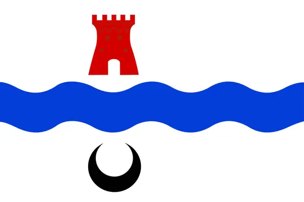 Флаг Муниципалитета Лейдшендам Ворбург Провинция Южная Голландия Zuid Holland Королевство — стоковый вектор