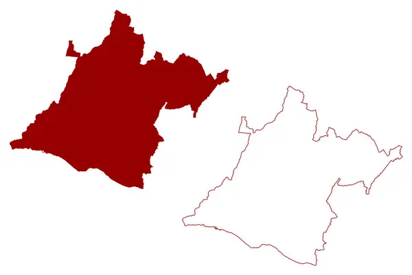 Lavaux Oron区 瑞士联邦 瓦尔特州或沃德州 的地图矢量图解 潦草的Bezirk Lavaux Oron地图 — 图库矢量图片