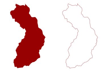 Monthey Bölgesi (İsviçre, İsviçre Konfederasyonu, Valais veya Wallis Kantonu) harita vektör ilülasyonu, çizim eşkali Bezirk Monthey haritası