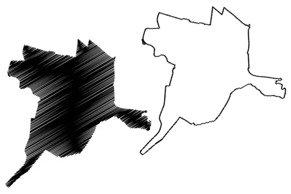 アメリカの都市と自治体 オランダ王国 オランダ ユトレヒト州 地図ベクトル図 スケッチブック地図 — ストックベクタ