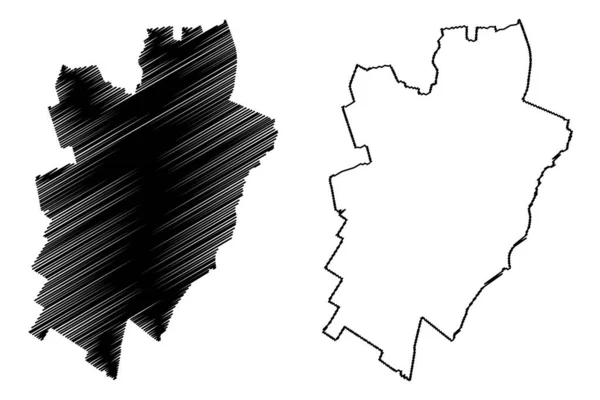 Карта Ассена Муниципалитета Королевство Нидерландов Голландия Провинция Дренте — стоковый вектор