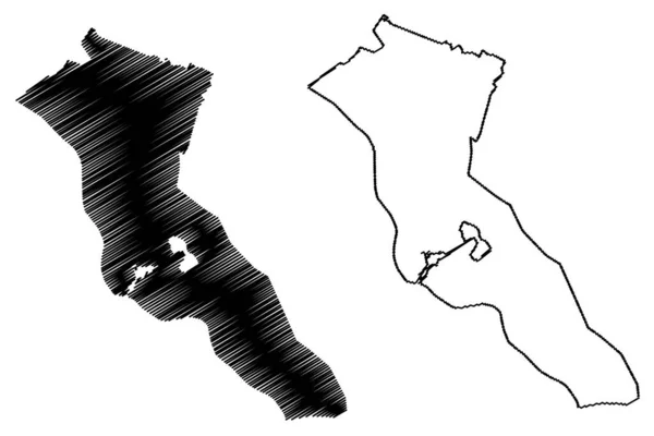 Bergen Kommun Konungariket Nederländerna Holland Limburgprovinsen Karta Vektor Illustration Klotskiss — Stock vektor
