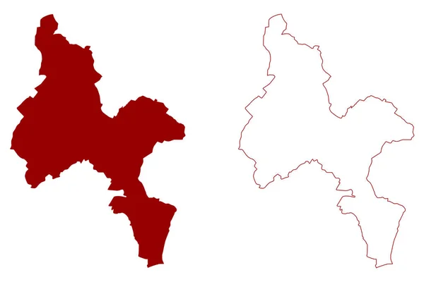 Distretto Reiat Svizzera Confederazione Svizzera Cantone Sciaffusa Sciaffusa Mappa Vettoriale — Vettoriale Stock