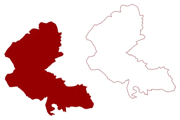 Distretto Unterklettgau Svizzera Confederazione Svizzera Cantone Sciaffusa Sciaffusa Mappa Vettoriale — Vettoriale Stock