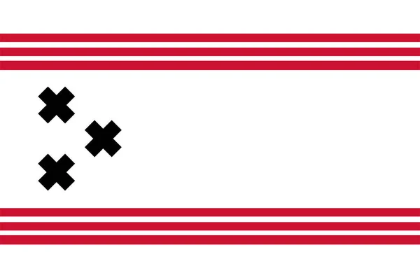 Hendrik Ido Ambacht市 荷兰王国 南荷兰或祖荷兰省 的旗帜 — 图库矢量图片