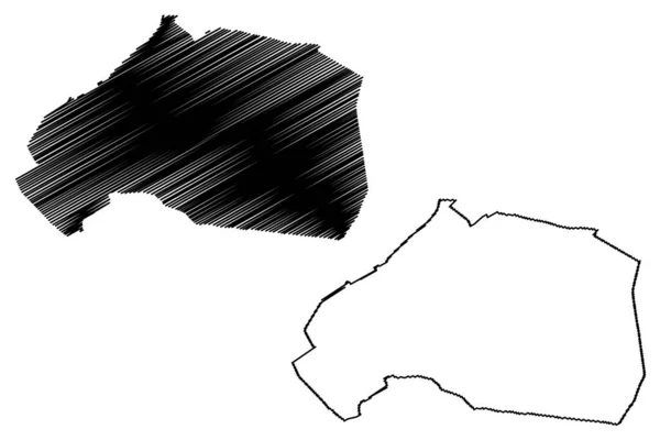 Brunssum市 荷兰王国 林堡省 地图矢量图解 手绘草图Broensem地图 — 图库矢量图片