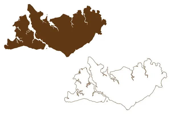 Карта Региона Тиви Австралийское Содружество Северная Территория Векторная Карта Мелвилла — стоковый вектор