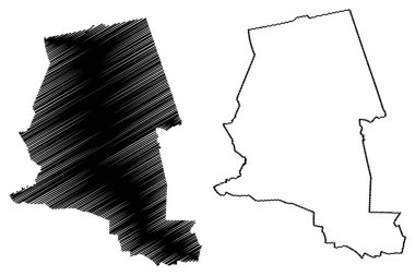 Dalfsen belediyesi (Hollanda Krallığı, Hollanda, Overijssel veya Oaverysel ili) harita vektör çizimi, karalama Dalsen haritası