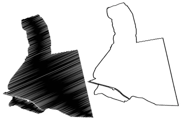 东安市 荷兰王国 北布拉班特或诺德 布拉班特省 地图矢量图解 手绘草图 — 图库矢量图片