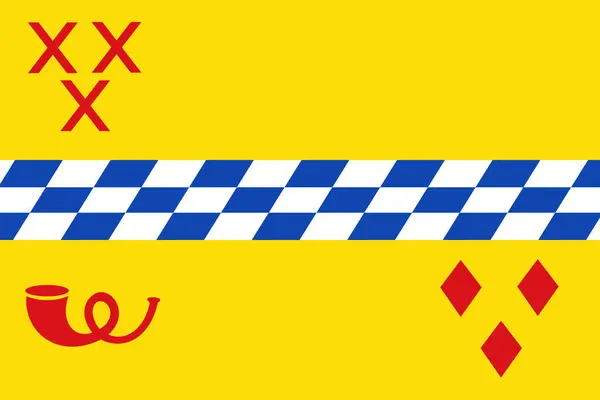 Σημαία Της Πόλης Woerden Και Του Δήμου Επαρχία Ουτρέχτης Βασίλειο — Διανυσματικό Αρχείο