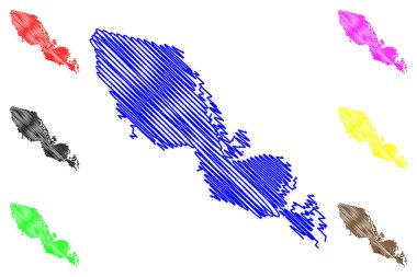 Tonle Sap Gölü (Kamboçya Krallığı, Kampuchea) harita vektör çizimi, çizim Tonle Sap haritası