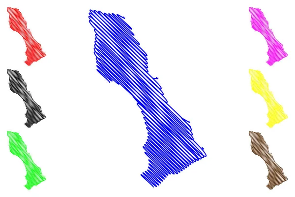 Lake Tilicho (Federal Democratic Republic of Nepal) map vector illustration, scribble sketch map