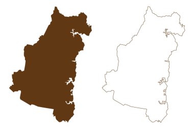 Eurobodalla Shire (Avustralya Cumhuriyeti, Yeni Güney Galler, NSW) harita vektör çizimi, çizim çizimi Eurobodalla haritası