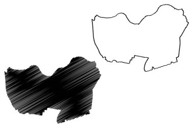 Halderberge Belediyesi (Hollanda Krallığı, Hollanda, Kuzey Brabant veya Noord-Brabant ili) harita vektör çizimi, çizim haritası