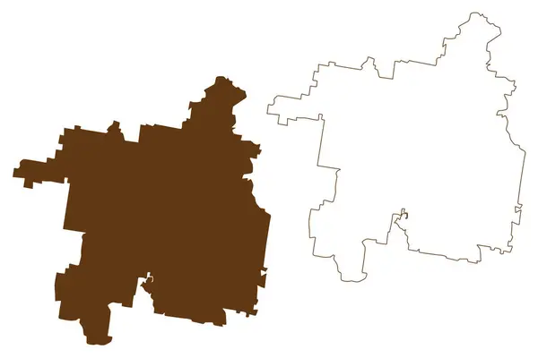 Gunnedah Shire Comunidade Austrália Nova Gales Sul Nsw Mapa Ilustração — Vetor de Stock