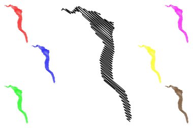 Lake Breimsvatn (Kingdom of Norway) map vector illustration, scribble sketch Breimsvatnet map