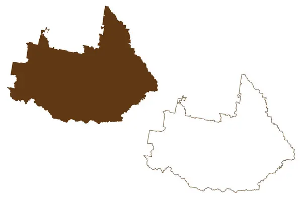 Иллюстрация Векторной Карты Liverpool Plains Shire Содружество Австралии Новый Южный — стоковый вектор