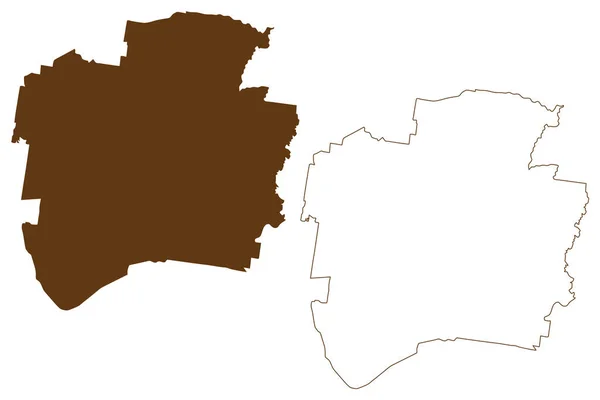 Gilgandra Shire Avustralya Cumhuriyeti Yeni Güney Galler Nsw Harita Vektör — Stok Vektör