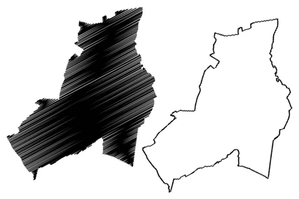 Kerkrade Municipality Kingdom Netherlands Holland Limburg Province Map Vector Illustration — Stock Vector