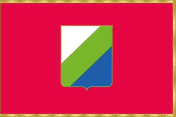 アブルッツォの旗 イタリア イタリア共和国の地域 アブルッツィ 中心部にアブルッツォの紋章を有する泥炭地 — ストックベクタ