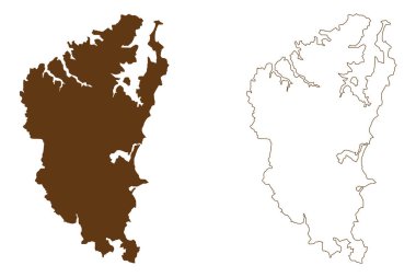 Northern Beaches Council (Avustralya Cumhuriyeti, Yeni Güney Galler, NSW) harita vektör çizimi, çizim Kuzey Sahilleri haritası