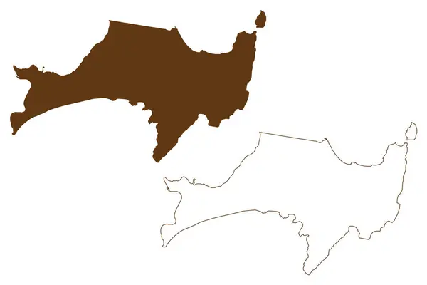 Территория Джервис Бэй Австралийское Содружество Jbt Карта Джервис Бэй — стоковый вектор