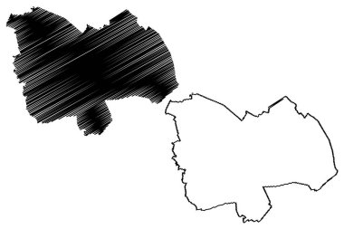 Meierijstad belediyesi (Hollanda Krallığı, Hollanda, Kuzey Brabant veya Noord-Brabant ili) harita vektör çizimi, çizim haritası