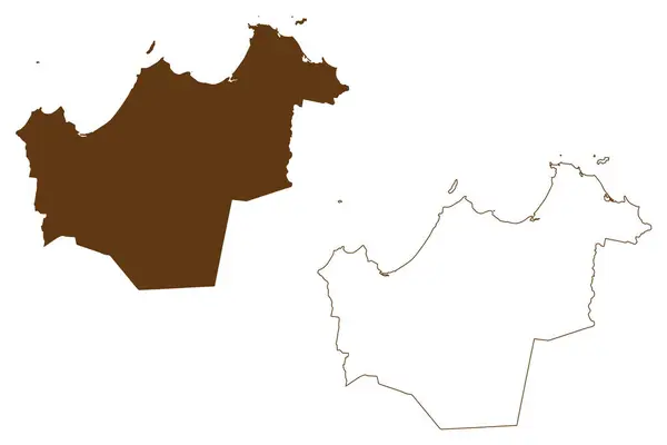 Dorset Council Commonwealth Australia Tasmânia Lutruwita Mapa Ilustração Vetorial Rabiscos — Vetor de Stock