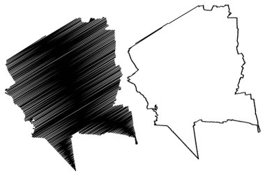 Midden-Groningen belediyesi (Hollanda Krallığı, Hollanda, Groningen, Grunn veya Grinsln vilayeti) harita vektör çizimi, çizim Midden-Grunnen haritası,