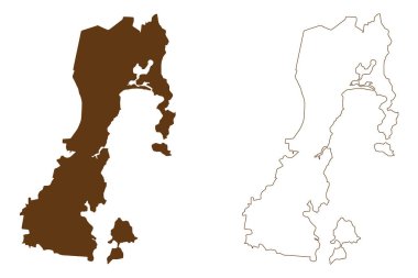 GlamorganSpring Bay Council (Avustralya Cumhuriyeti, Tazmanya, Lutruwita) harita vektör çizimi, çizim Glamorgan Spring Bay haritası,