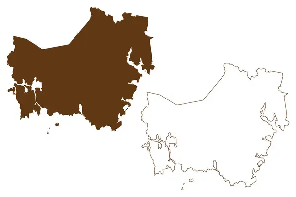 Карта Huon Valley Council Commonwealth Australia Tasmania Lutruwita Карта Huon — стоковый вектор