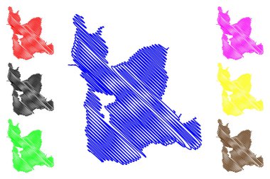Mamry Gölü (Polonya Cumhuriyeti) harita vektör çizimi, çizim Mauersee veya Mauras haritası