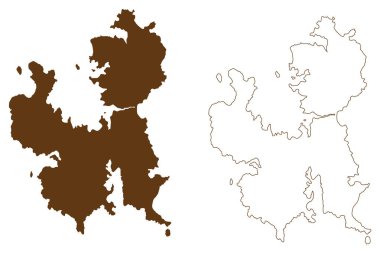 Tasman Konseyi (Avustralya Cumhuriyeti, Tazmanya, Lutruwita) harita vektör çizimi, taslak Tasman haritası